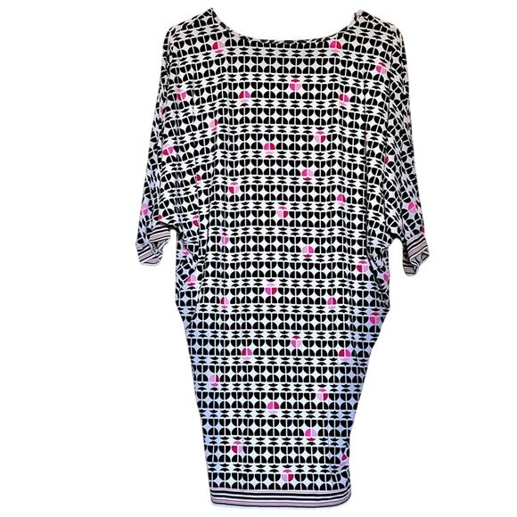 Trina Turk v neck Batwing geometric Mini Dress small - Picture 2 of 4